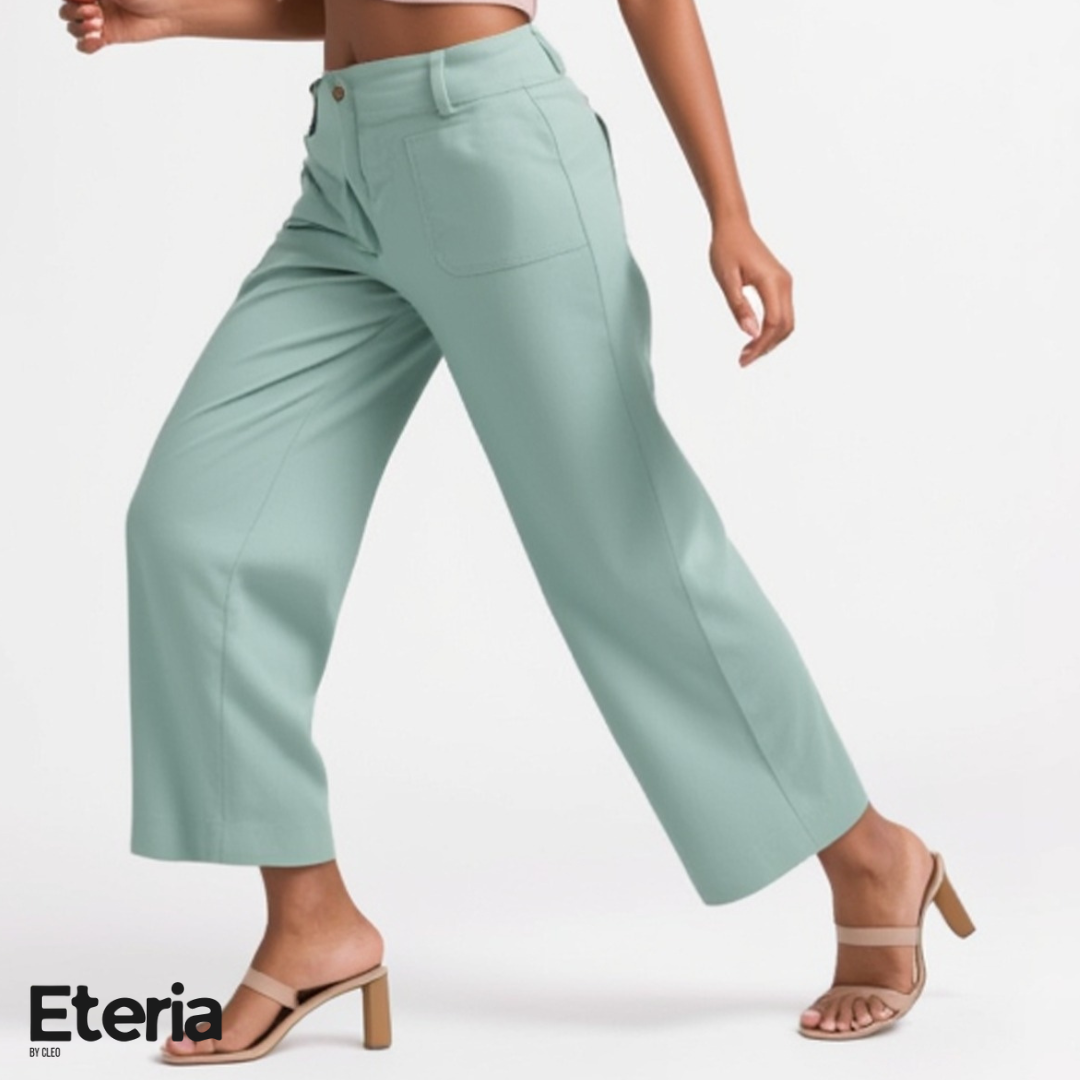 Pantalón verde claro wide leg
