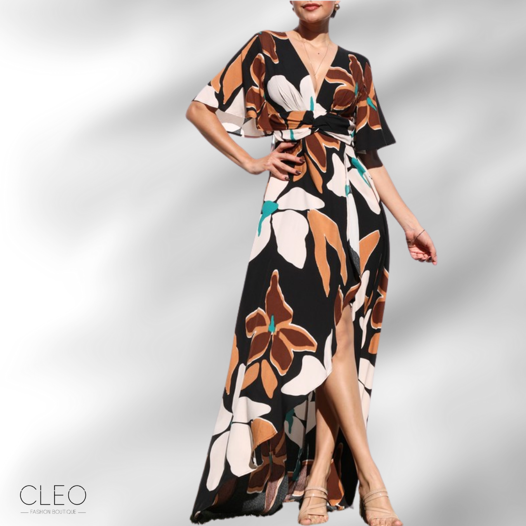 Vestido negro estampado