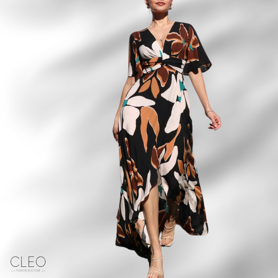 Vestido negro estampado