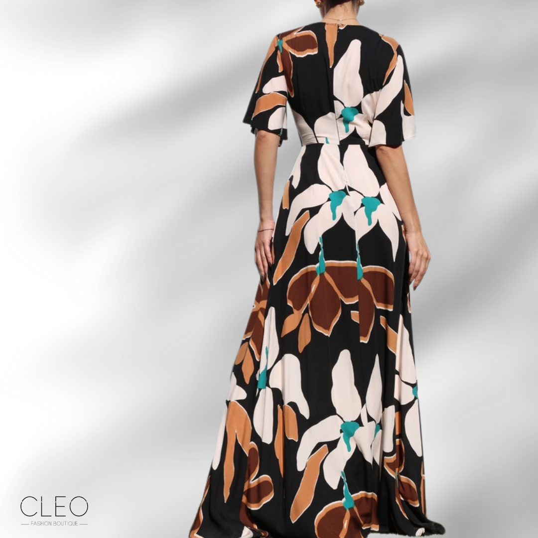 Vestido negro estampado