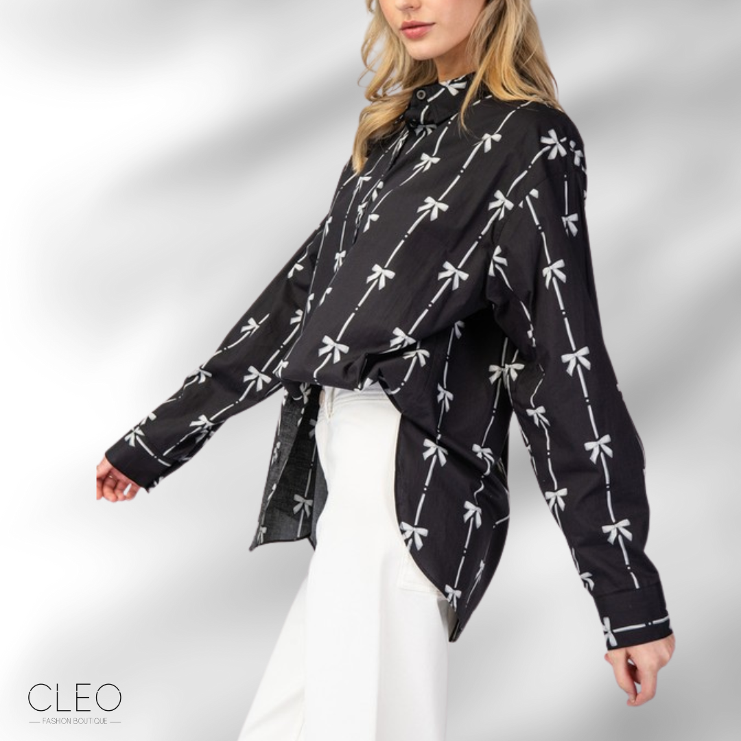 Blusa camisera negra