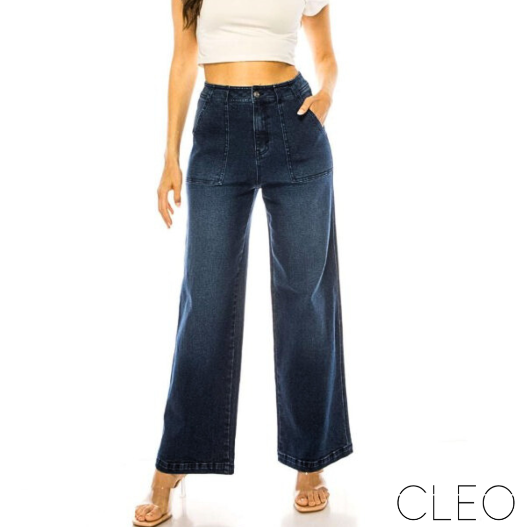 Jeans azul wide leg