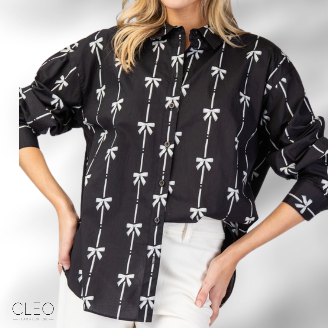Blusa camisera negra