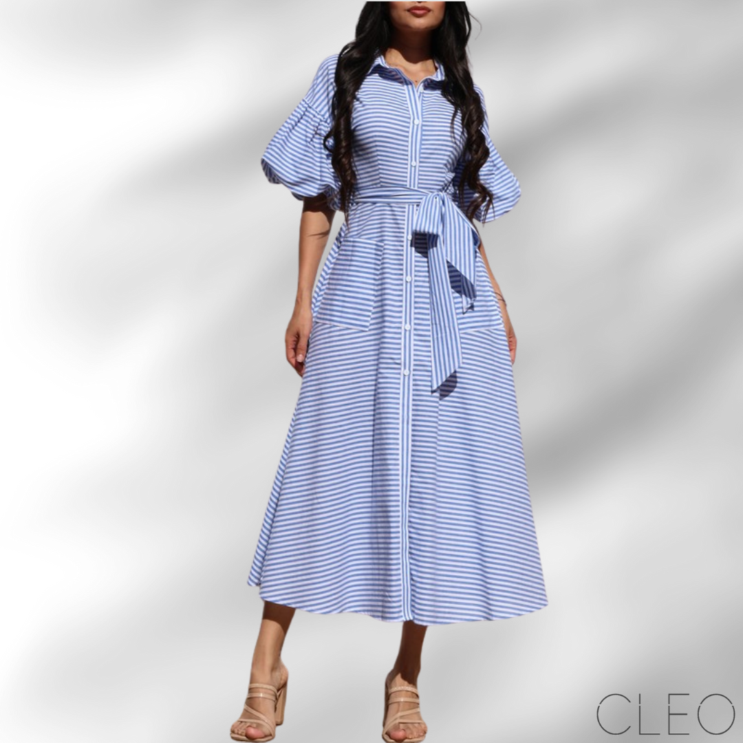 Vestido midi de rayas