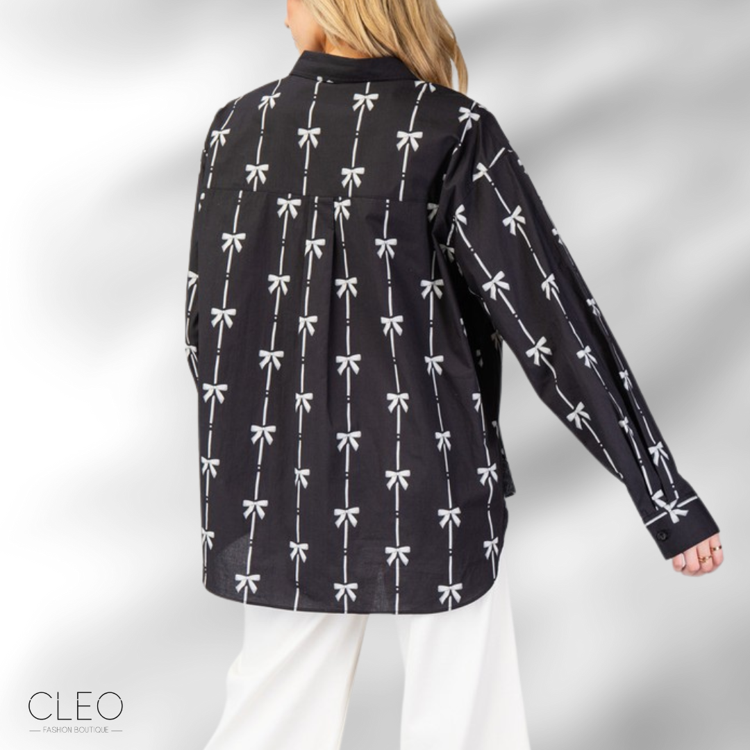 Blusa camisera negra