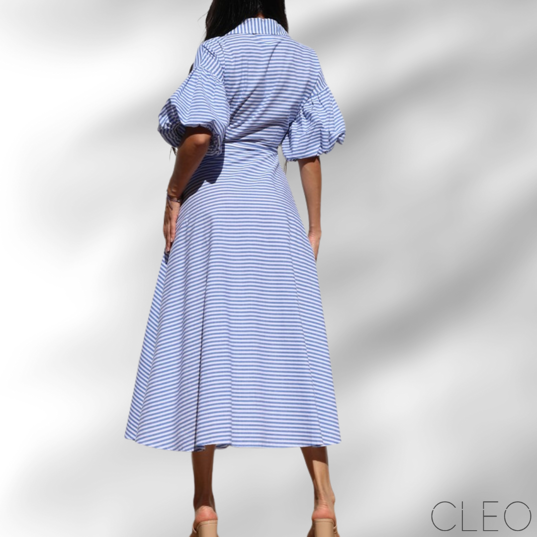 Vestido midi de rayas