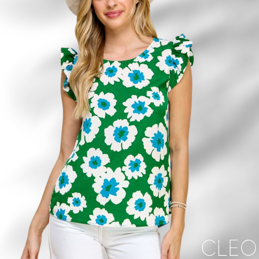 Blusa verde estampada