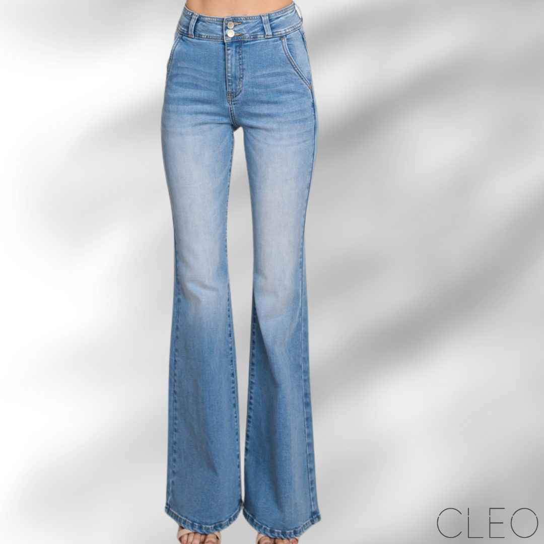 Jeans celeste flare