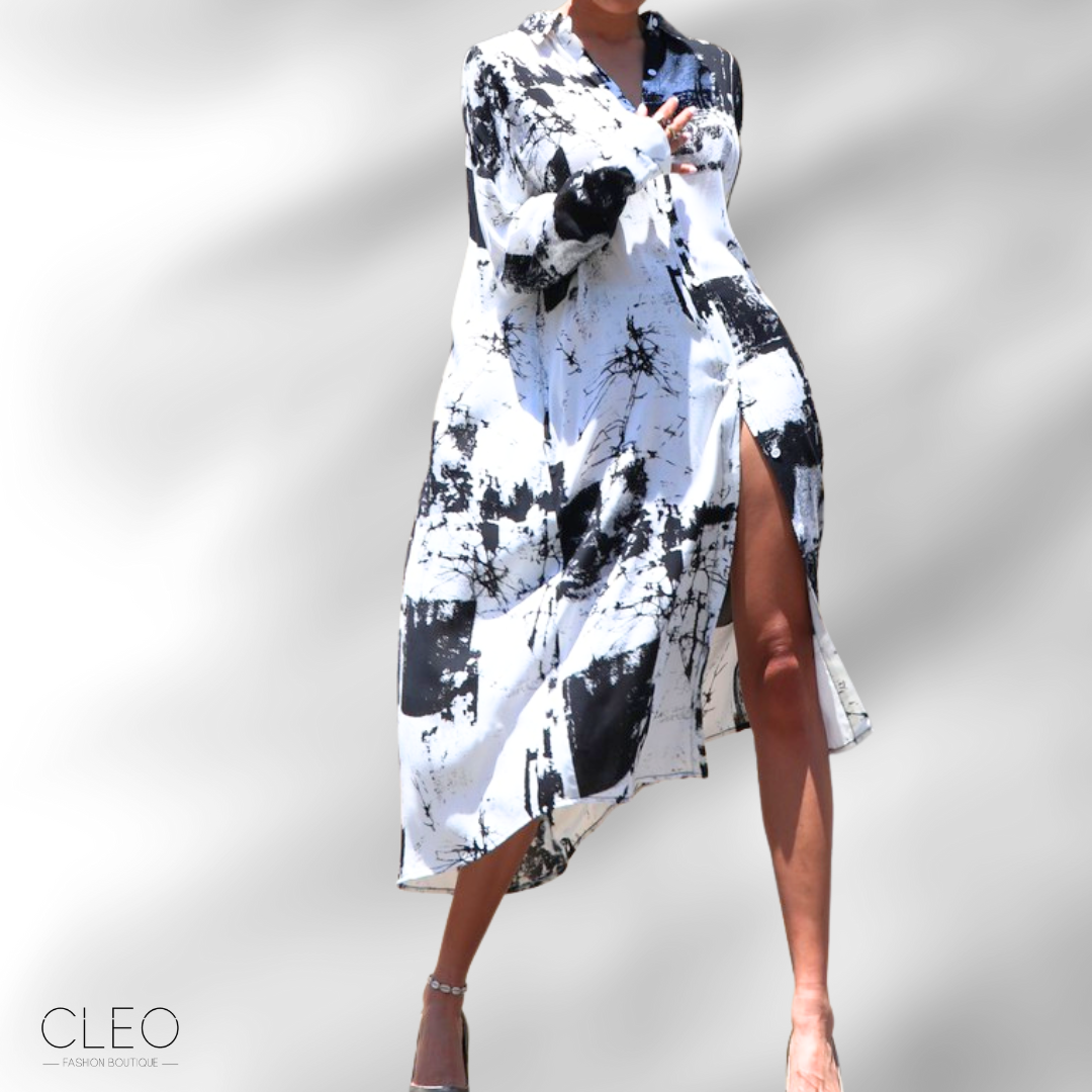 Vestido blanco y negro