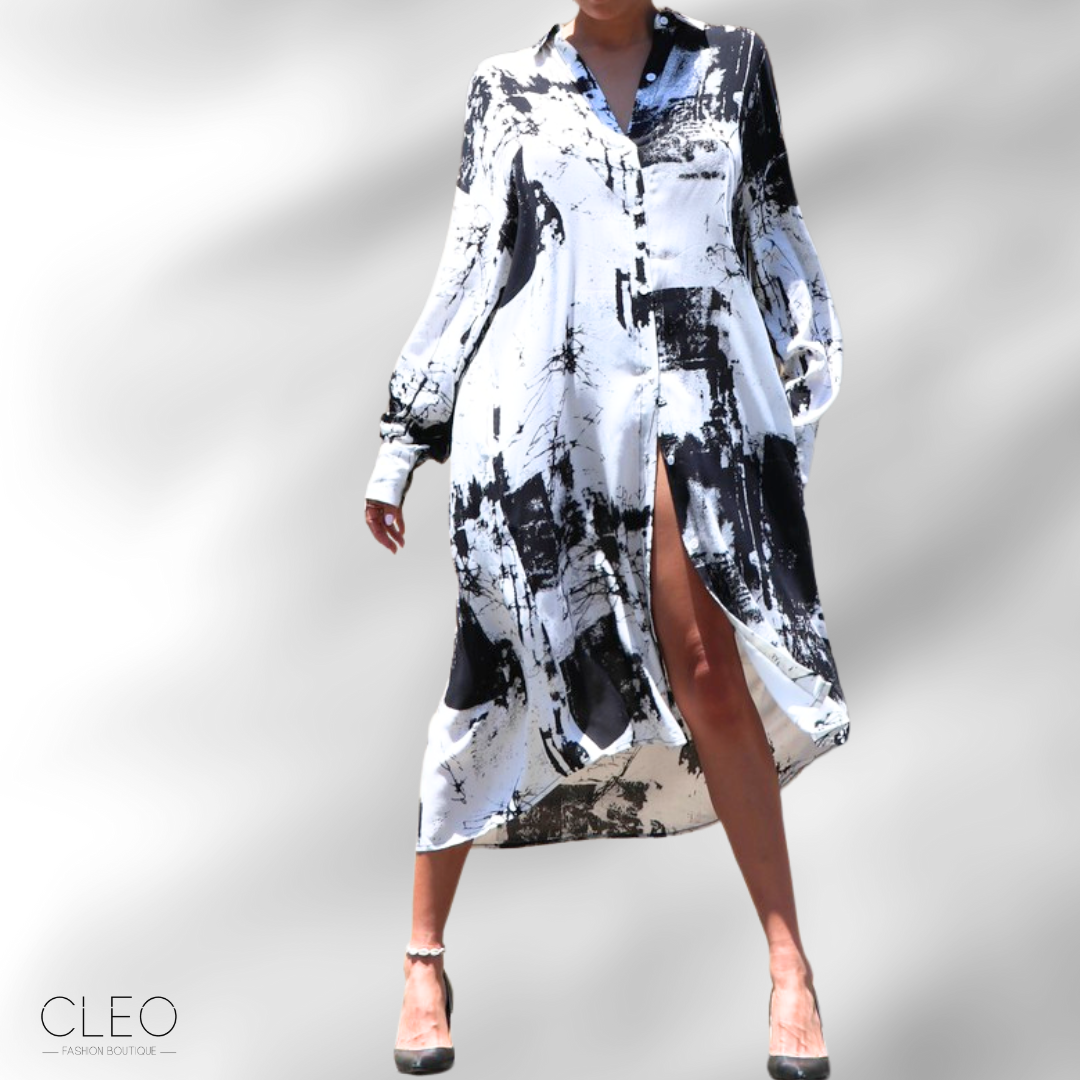 Vestido blanco y negro