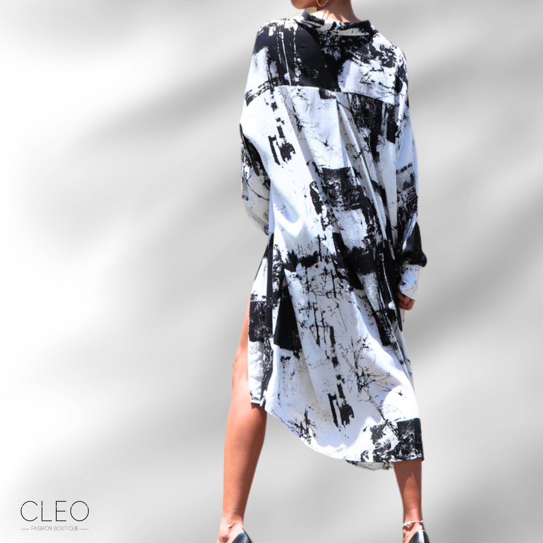 Vestido blanco y negro