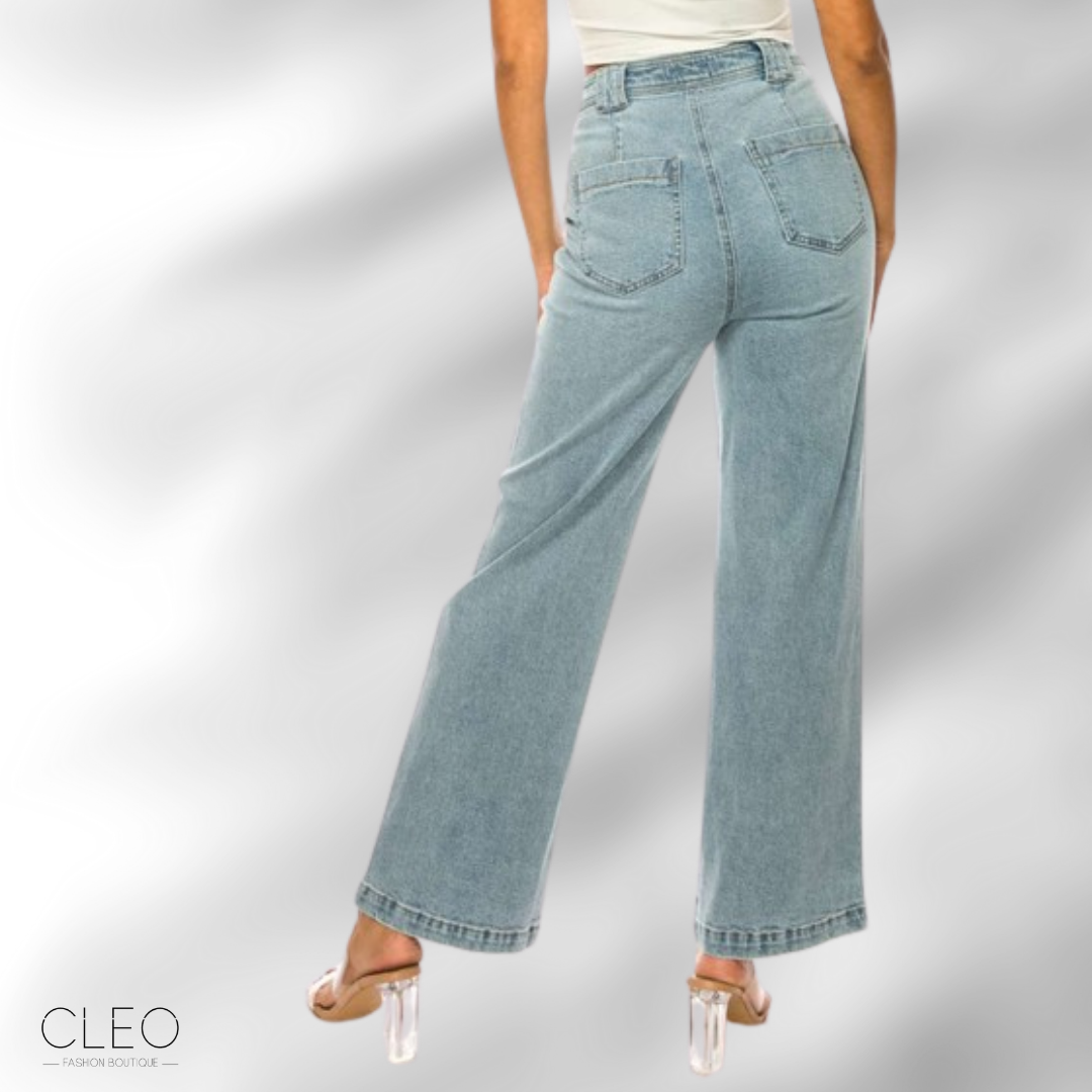 Jeans celeste wide leg