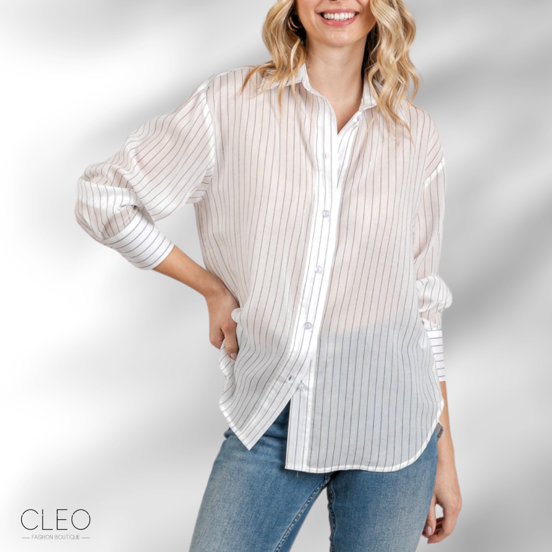 Blusa blanca de rayas