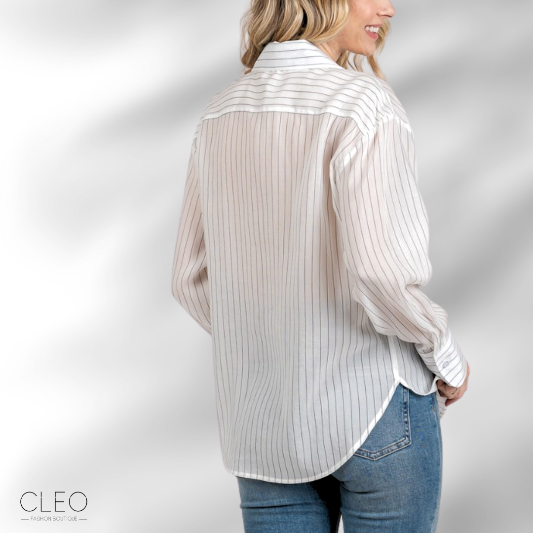 Blusa blanca de rayas