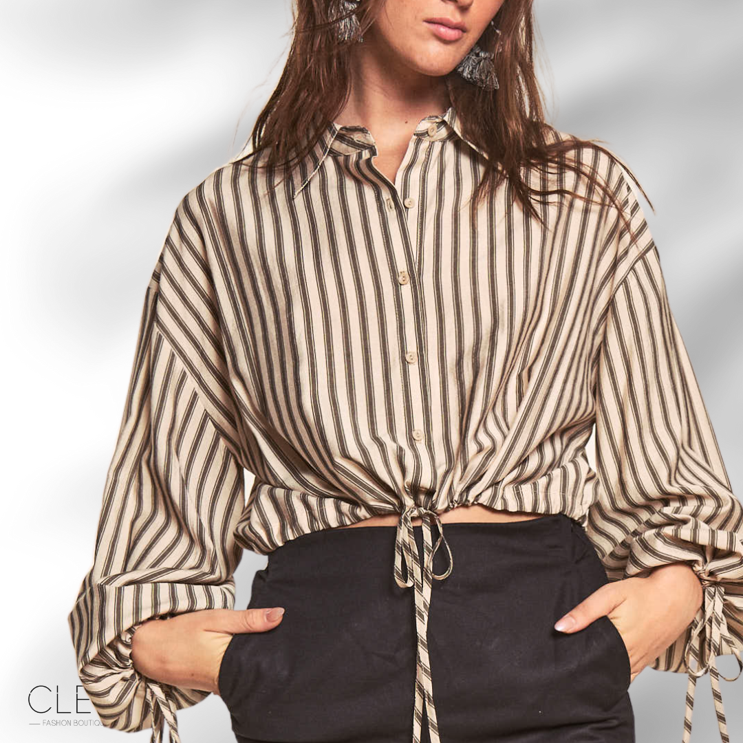 Blusa arena de rayas