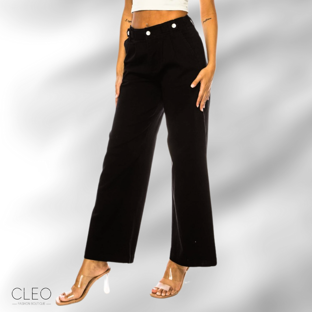 Jeans negro wide leg