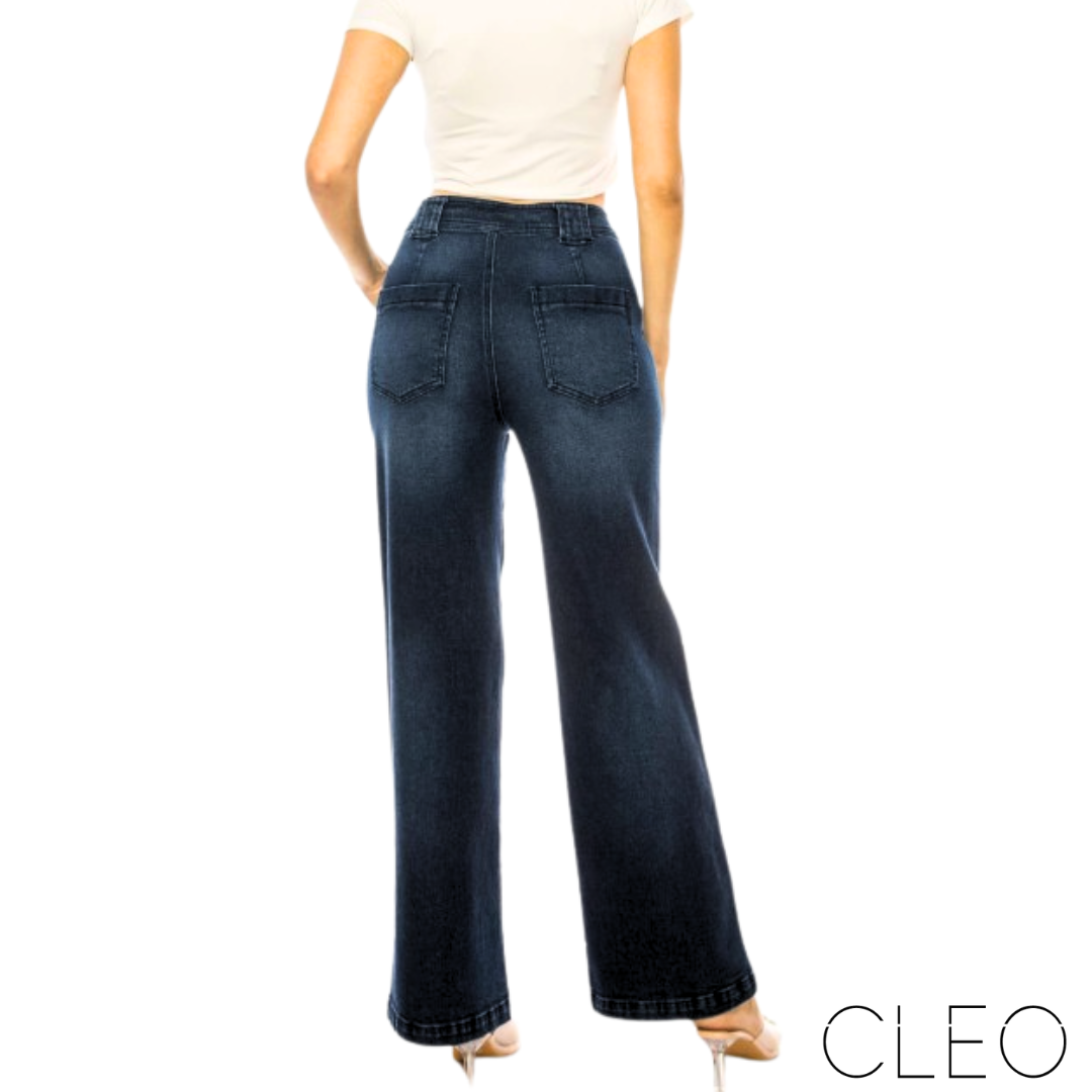 Jeans azul wide leg