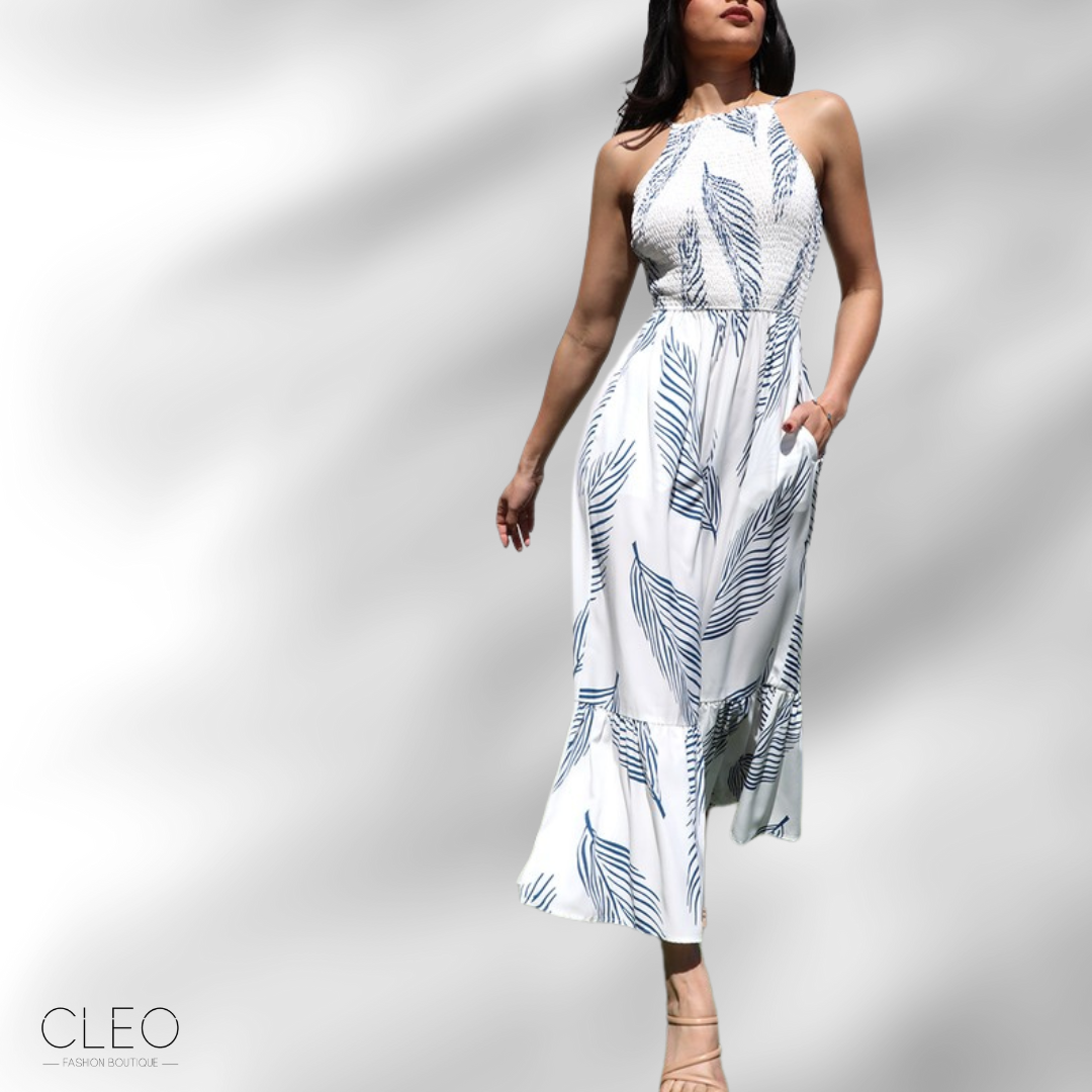 Jumpsuit blanco y azul