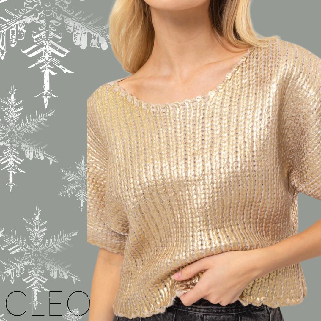 Blusa tejida dorada