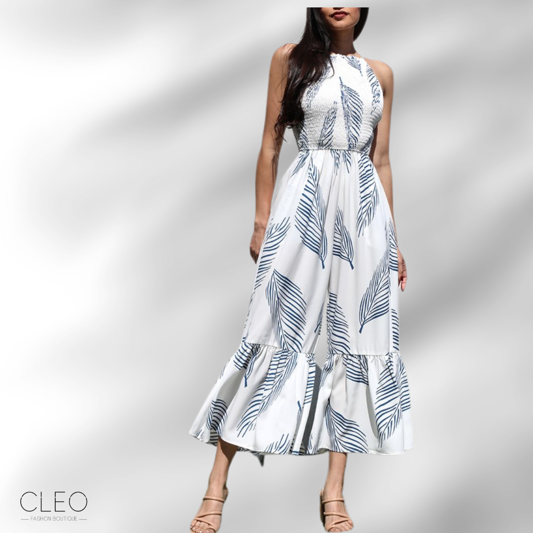 Jumpsuit blanco y azul