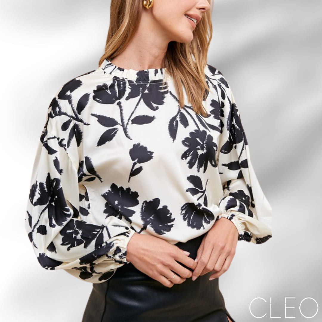 Blusa blanca y negra