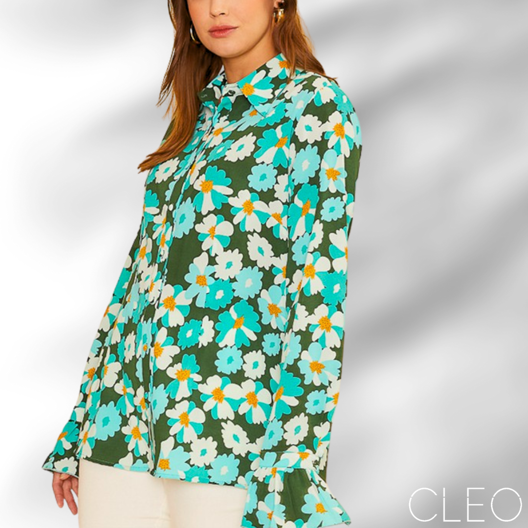 Blusa camisera verde