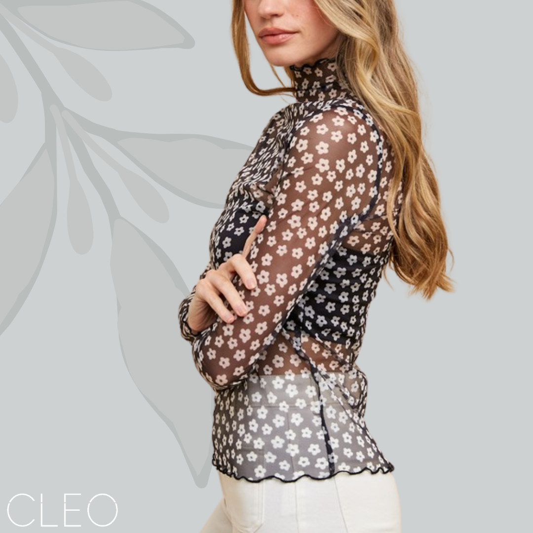 Blusa negra de mesh