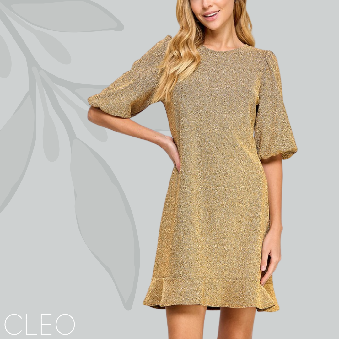 Vestido corto dorado