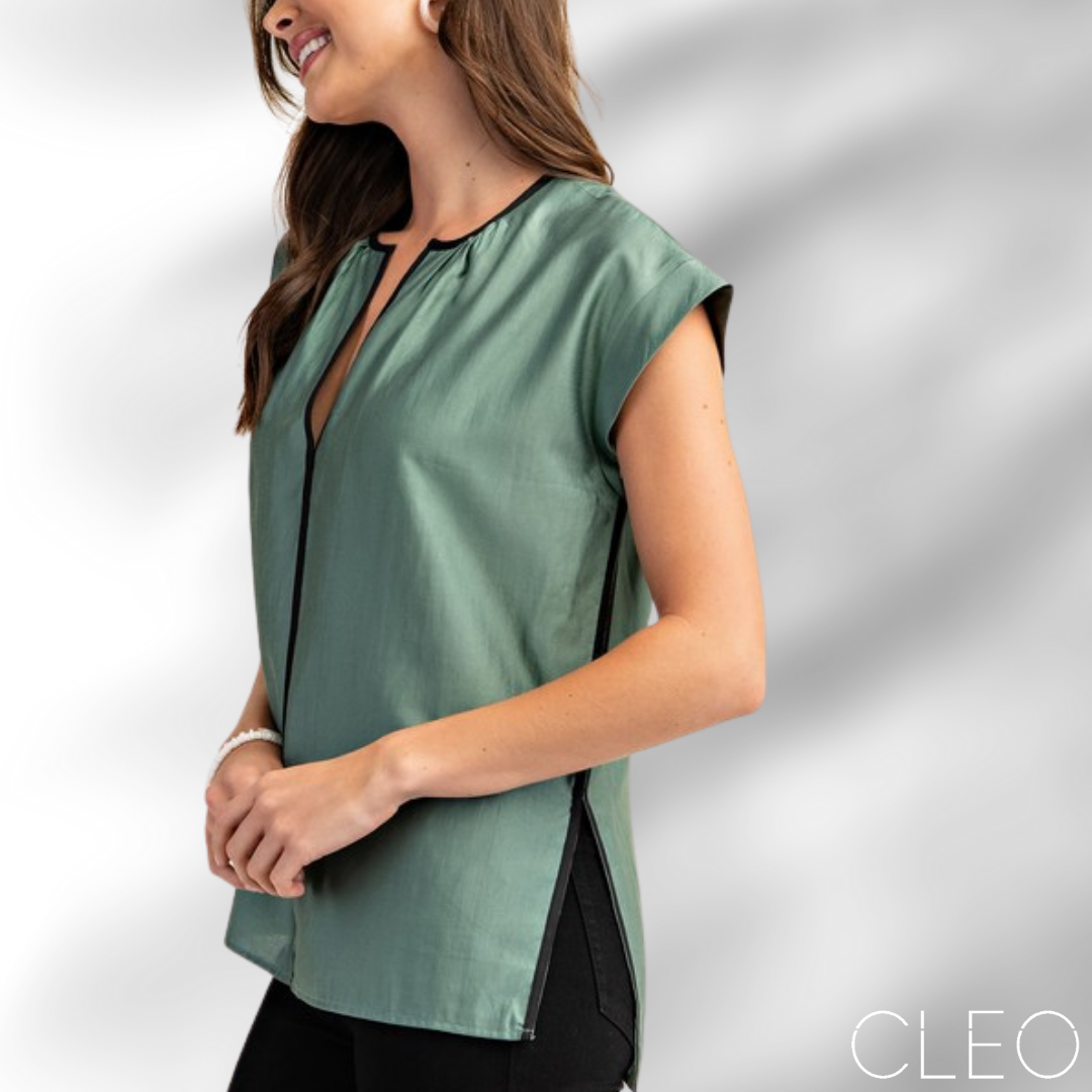 Blusa verde y negra