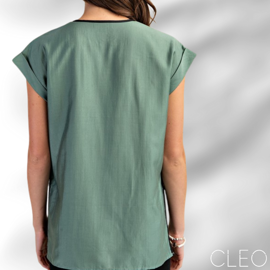Blusa verde y negra