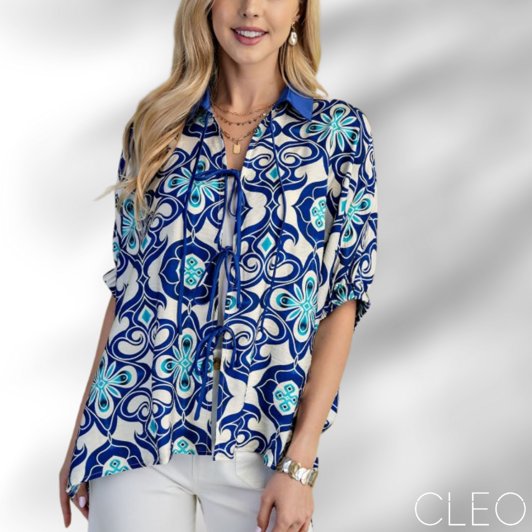 Blusa estampada azul