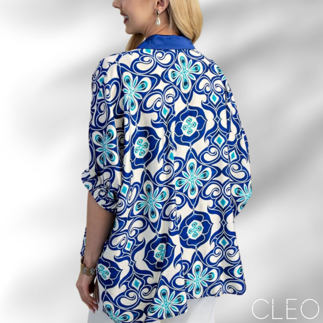 Blusa estampada azul