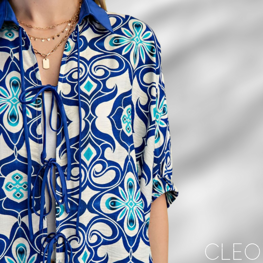 Blusa estampada azul