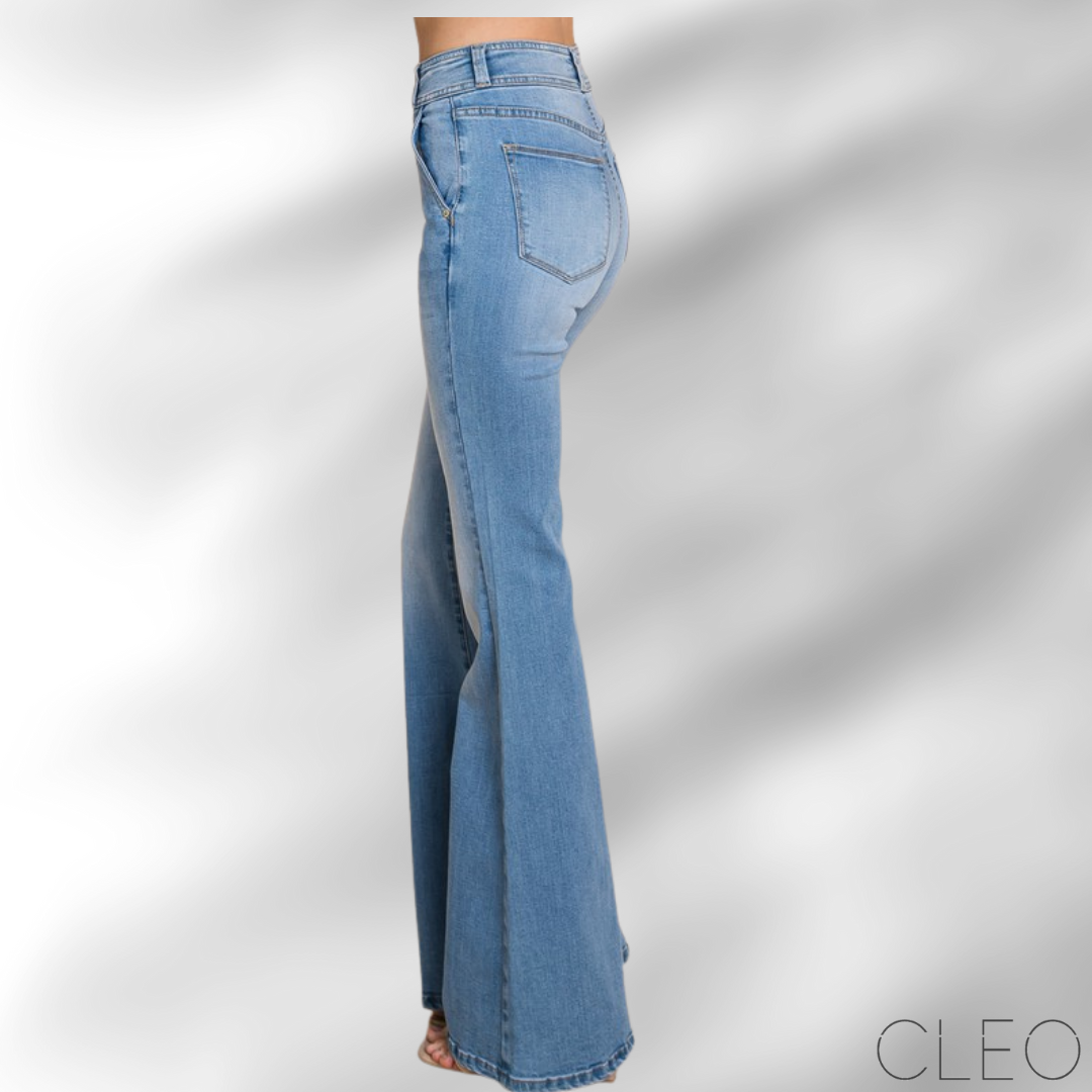 Jeans celeste flare
