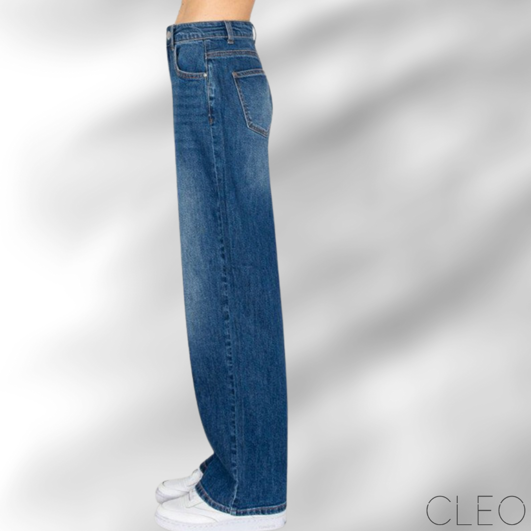 Jeans azul wide leg