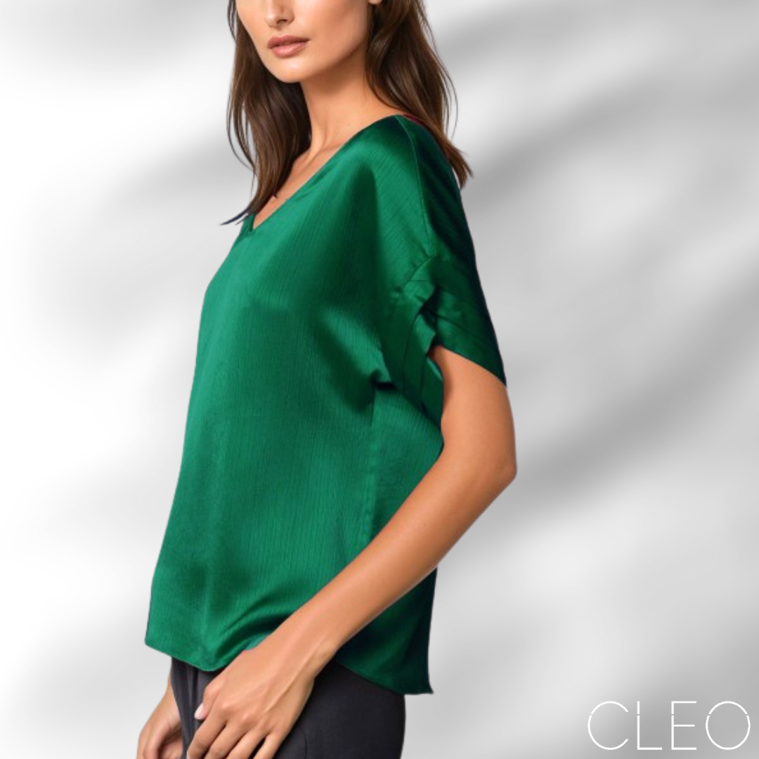 Blusa satinada verde