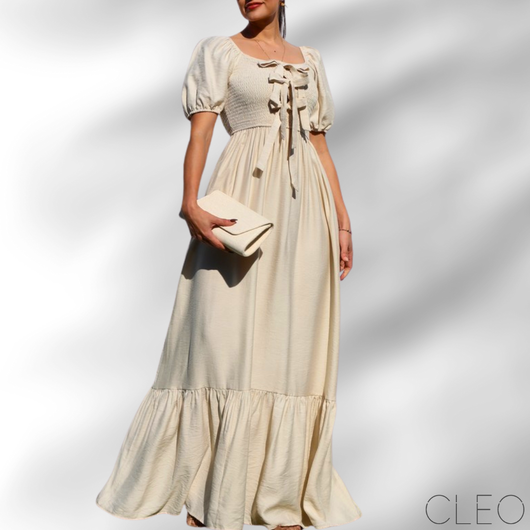 Vestido maxi nude