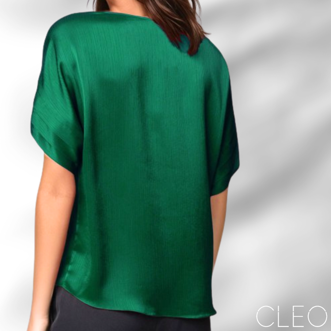 Blusa satinada verde