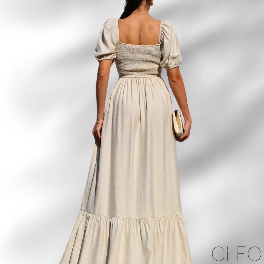 Vestido maxi nude