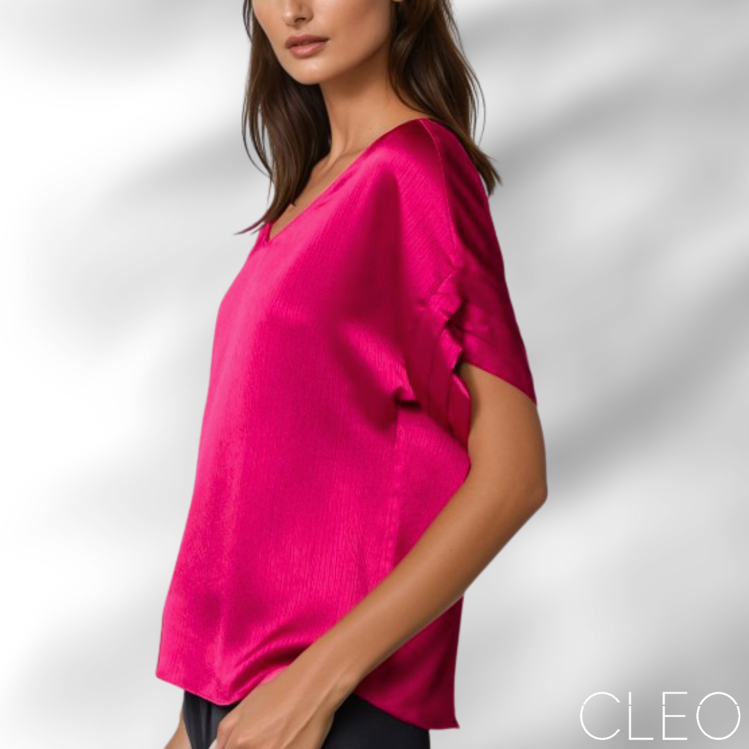 Blusa satinada fucsia