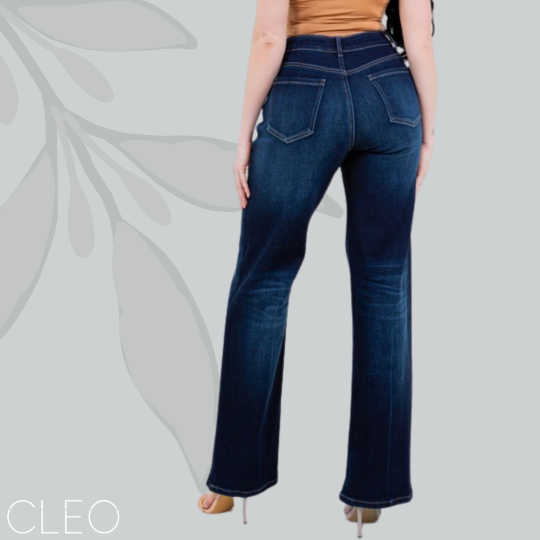 Jeans wide leg azul