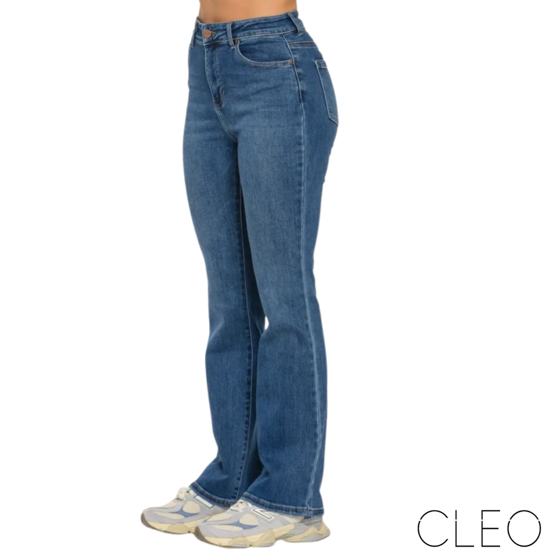 Jeans straight cut azul medio