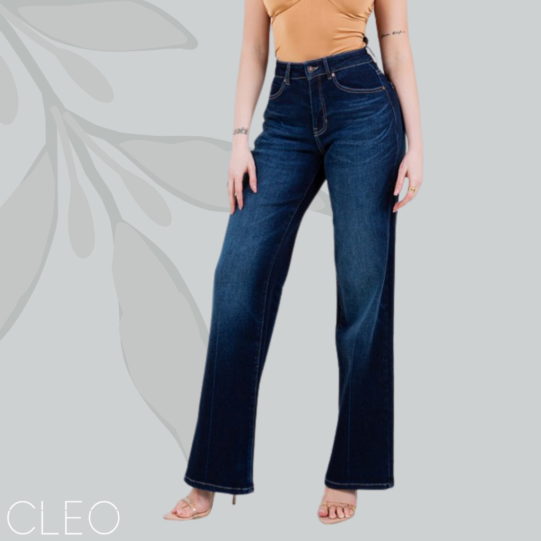 Jeans wide leg azul