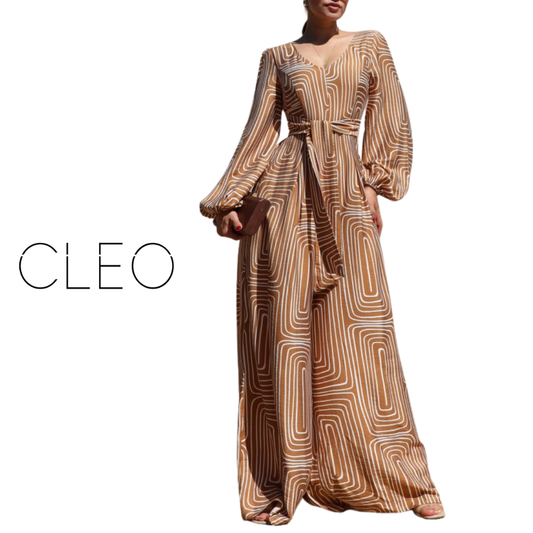 Jumpsuit camel estampado