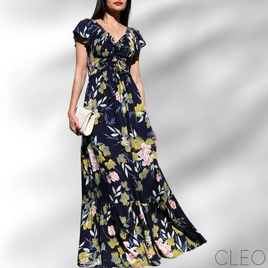 Vestido azul navy estampado