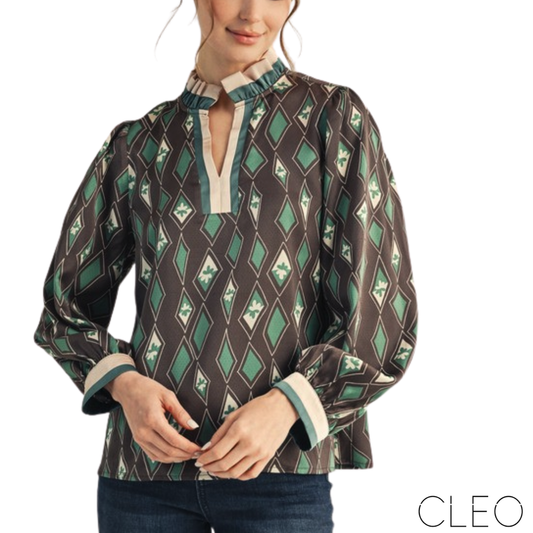 Blusa café estampada