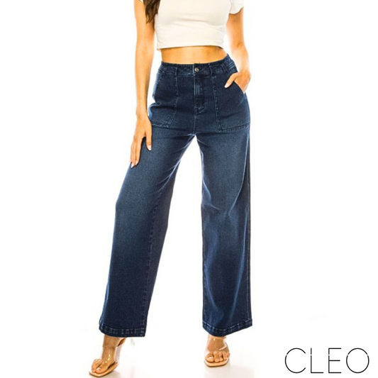 Jeans azul wide leg