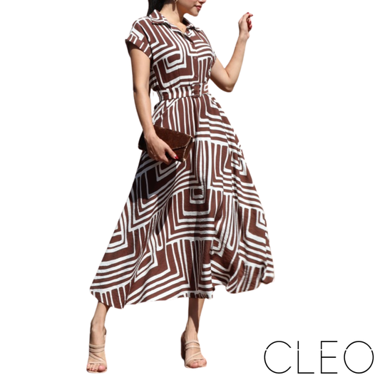 Vestido café estampado