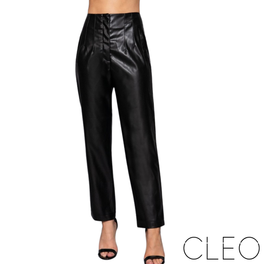 Pantalón de cuerina negro