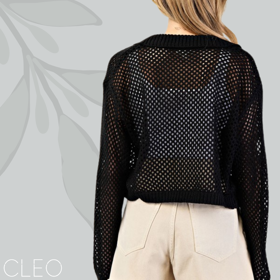 Sweater negra calada